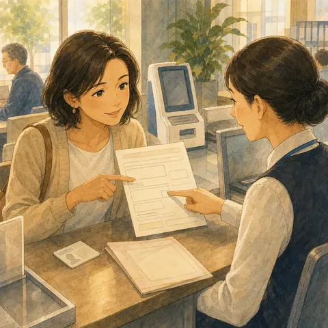 English lesson illustration for City Office: Ask About a Form
