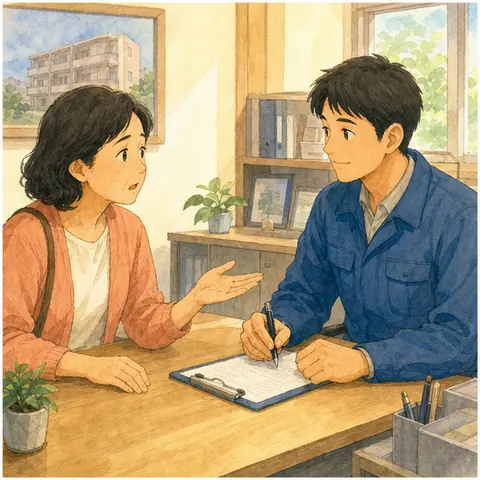 English lesson illustration for Apartment Repair: Explain the Problem