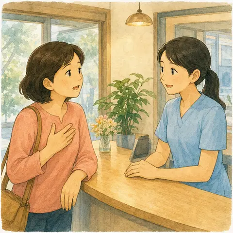 English lesson illustration for At the Clinic: Say What Hurts