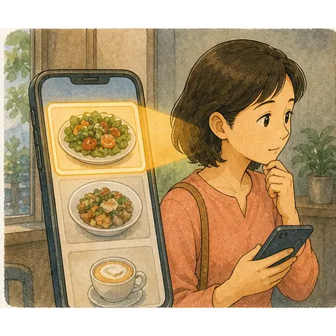 English lesson illustration for Why Apps and Menus Guide Our Choices