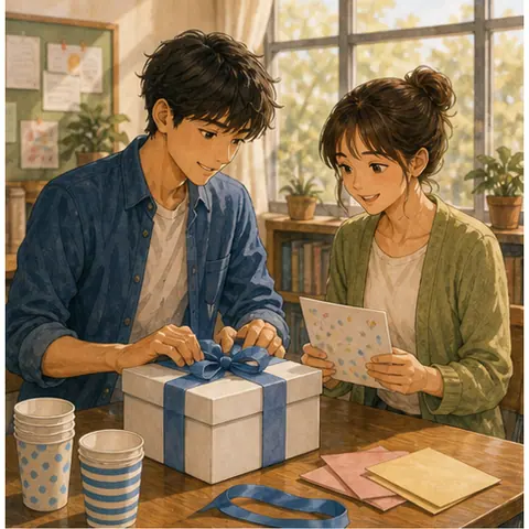 English lesson illustration for The Surprise Cake Mystery