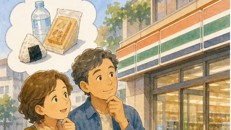 English lesson illustration for Shopping at a Convenience Store