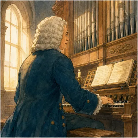 English lesson illustration for Johann Sebastian Bach: The Man Who Built Music Like Architecture