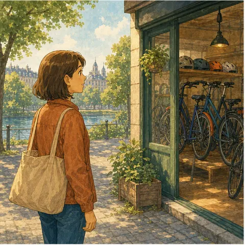 English lesson illustration for Renting a Bike for a Short Trip