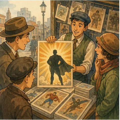 English lesson illustration for Heroes in Comics
