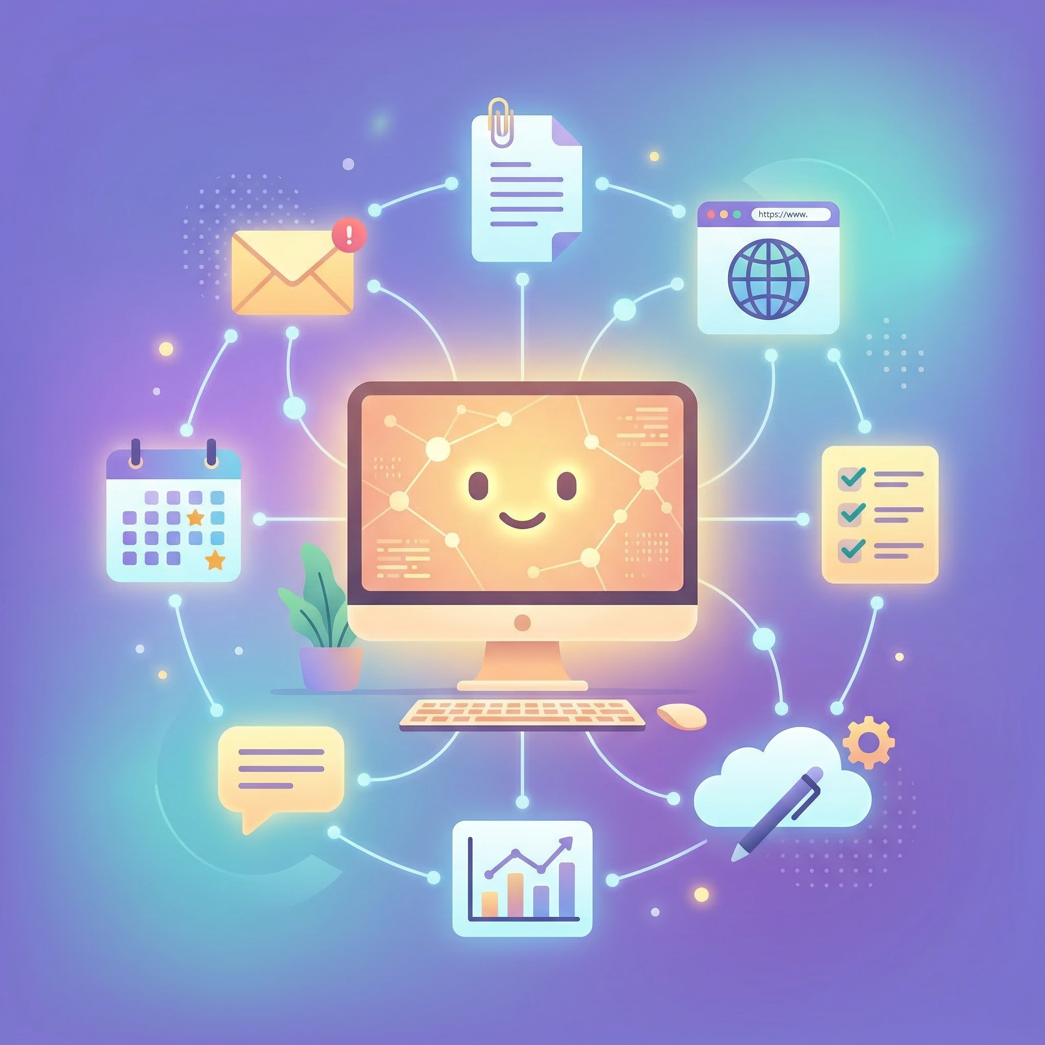 Flat illustration for How Perplexity Computer Works