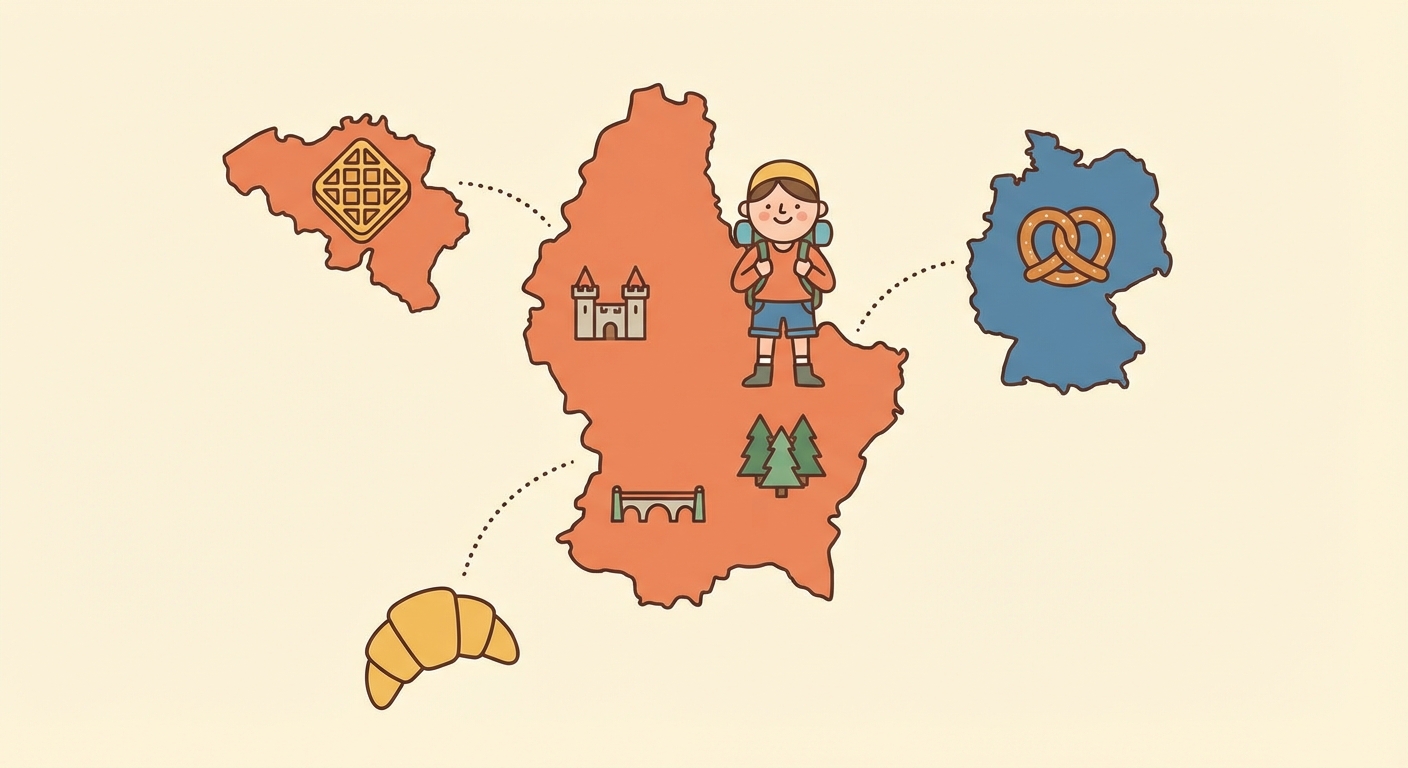 Flat illustration for Discovering Luxembourg: The Grand Duchy's Hidden Charms