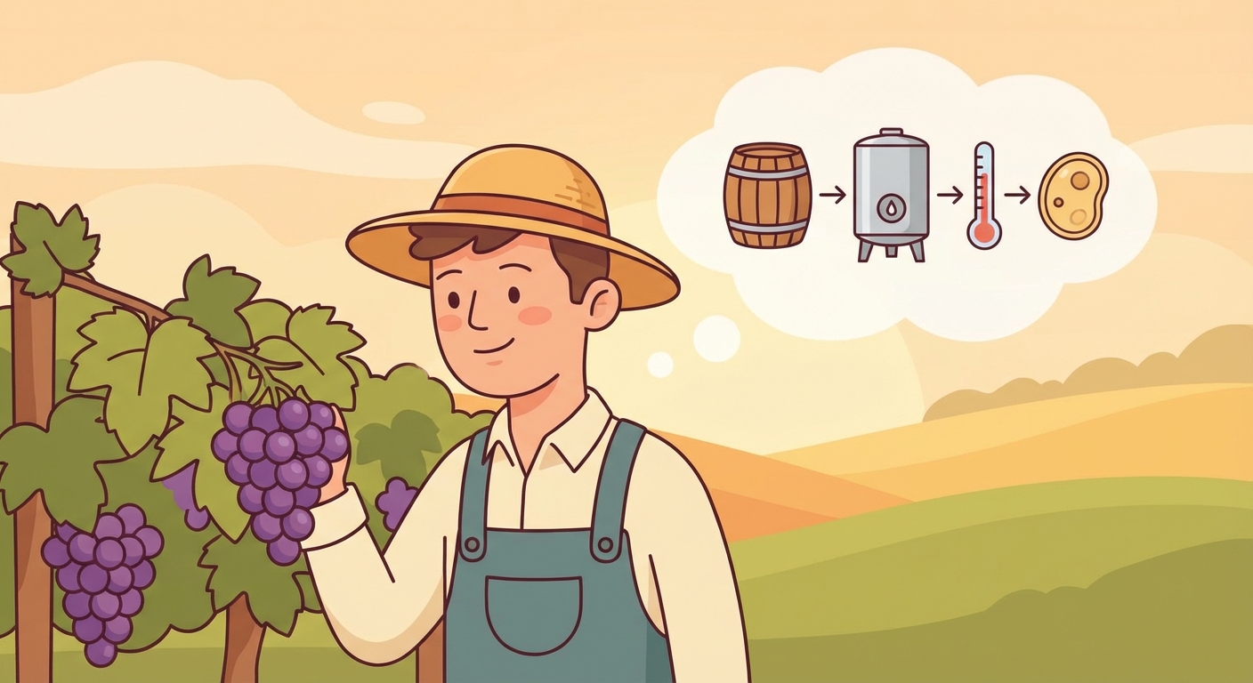 Illustration 1: Wine begins with grapes, but grapes do not decide everything.