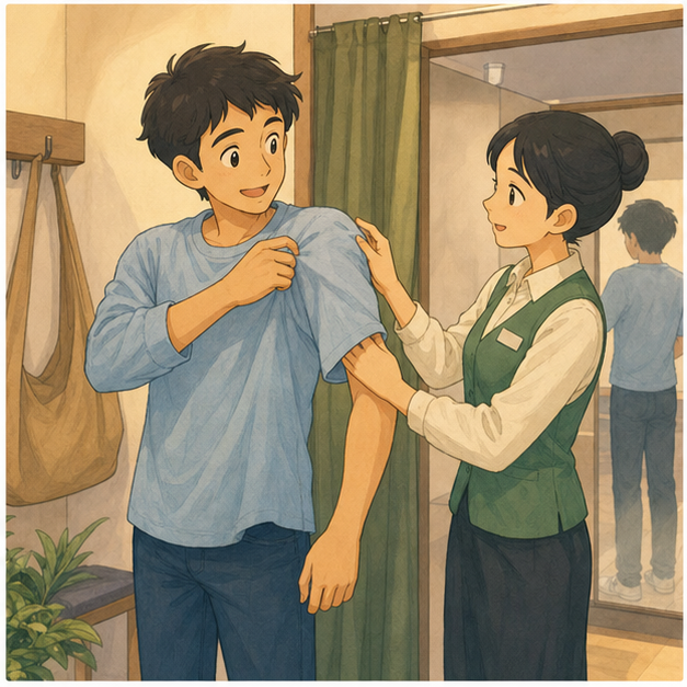 Illustration 3: A: I see.