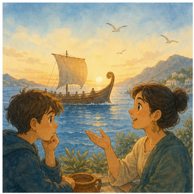 English lesson illustration for The Odyssey: Mythology, Symbols, Characters, and the Idea of Home