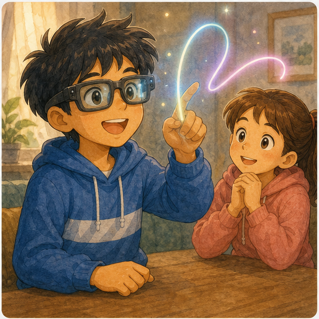 Illustration 3: When Meta first showed these glasses, virtual writing was one of the most exciting parts.