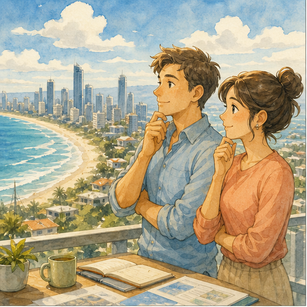 English lesson illustration for Opening a Business Branch on the Gold Coast