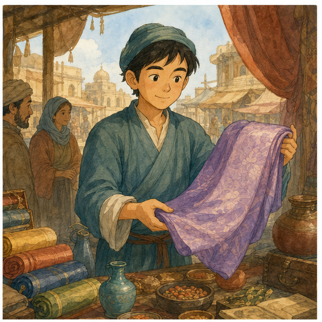 Travel guide illustration 2: The name comes from silk, a soft cloth made in China.