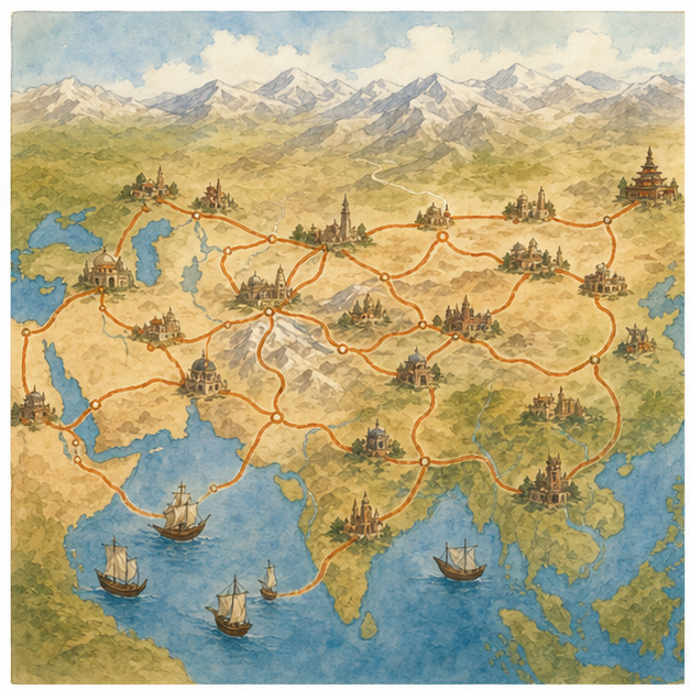 English lesson illustration for The Silk Road: More Than a Road