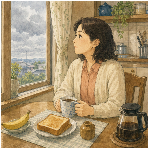 English lesson illustration for A Busy Morning: A1 to B2 English Ladder