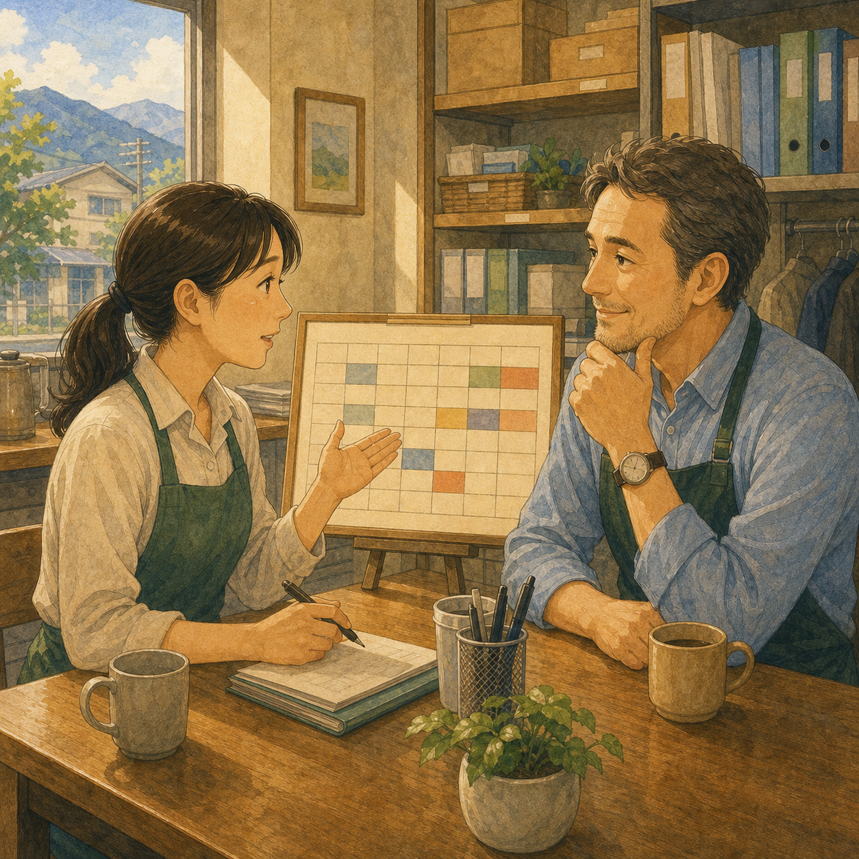 English lesson illustration for Work: Ask to Change a Schedule