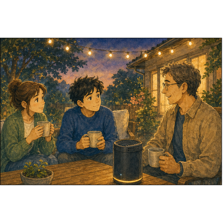 Illustration 1: Imagine a warm evening at home.