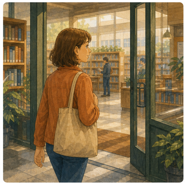 English lesson illustration for Getting a Library Card scene 1: What a Library Offers