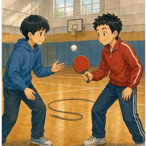English lesson illustration for Mr. Ping Pong and the Big Jump Rope - Role Play: Try the Big Rope