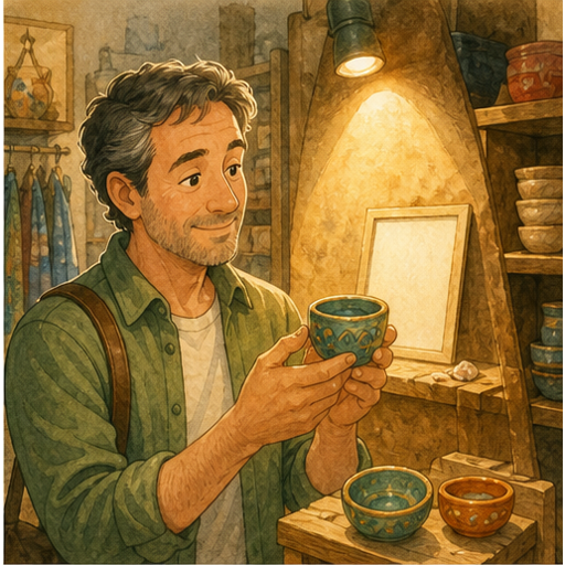 English lesson illustration for Why People Buy Useless Things on Vacation scene 2: "Only Here" Creates Scarcity