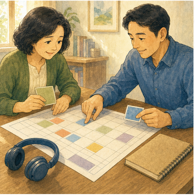 English lesson illustration for My First Trial Lesson scene 3: Share Your Schedule and Study Habits