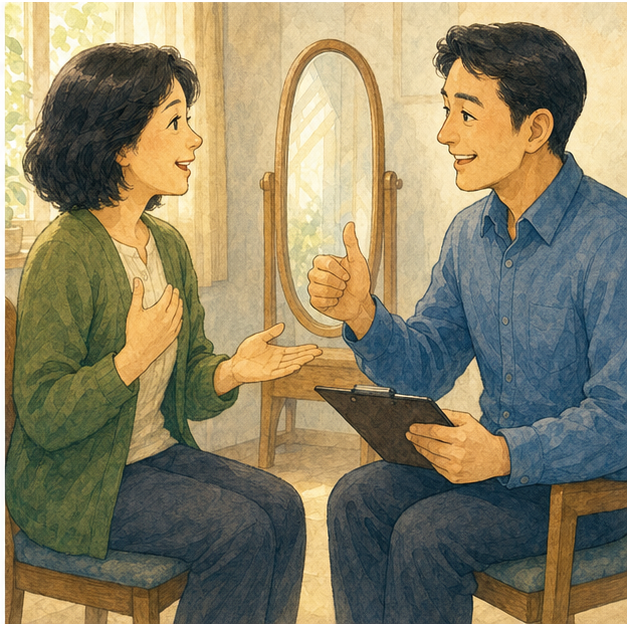 English lesson illustration for My First Trial Lesson scene 4: Say What Feels Difficult